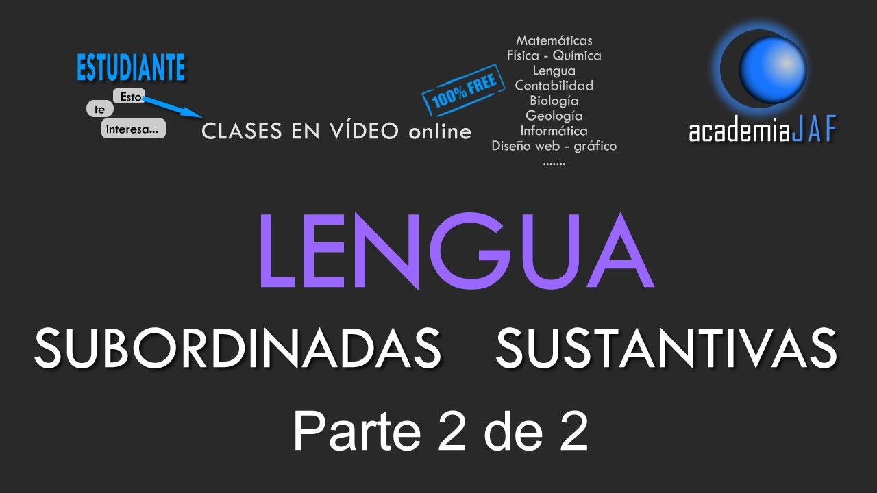 Oraciones Subordinadas Sustantivas (Parte 2 de 2) - Análisis sintáctico - Lengua Española