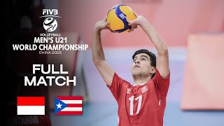 Indonesia vs. Puerto Rico - Classification 17-24 | Men's U21 World Champs 2025 - Full Match