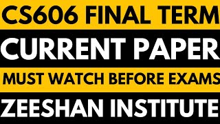 CS606 Final Term Current Paper 2026 | Virtual University | CS606 Latest Exam