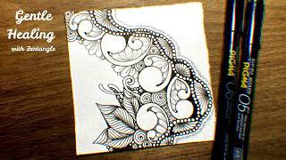 【Zentangle Inspired Art】Soft Leaves in Quiet Flow