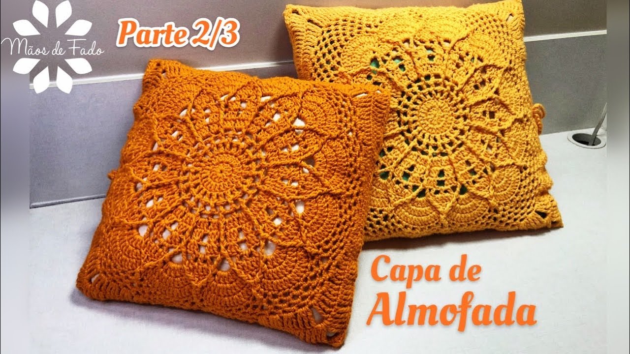 Чехол на подушку (часть 2/3) крючком — шаг за шагом