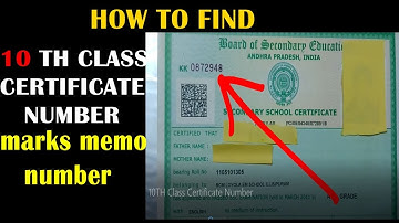 What is 10TH Class Certificate Number |10th class Memo Number | GDS Online Apply
