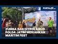 Zumba dan Ditpolairud Polda Jatim Meriahkan Hari Keriga Maritim Fest