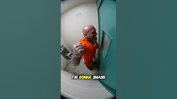Enraged Prisoner Smashes Metal Door — Intense 8K Solitary Cell CCTV Footage