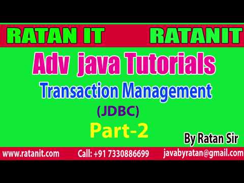 Adv. Java tutorials || JDBC|| Transaction Management  Part-2 || By Ratan Sir