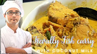 පරා මාළු කරිය කිරට හදන සරල රෙසපිය  (How to make the best trevally fish curry with coconut milk)