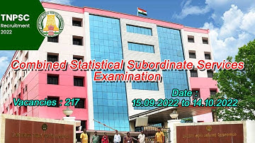 Statistical Subordinative Exam || Tnpsc Notification || Jr Self Study