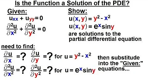 Math: Partial Differential Eqn. - Ch.1: Introduction (7 of 42) Is the Function a Solution of PDE? - DayDayNews