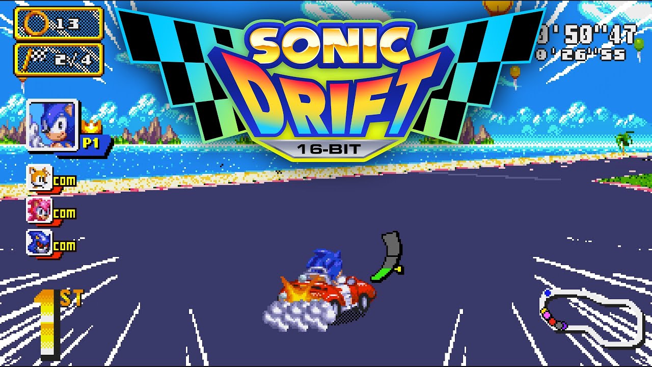 Um fã criou um jogo de corrida do Sonic - Sonic Drift 16 bits