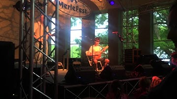 Elijah playing Jerusalem Ridge at the Merlefest Acoustic Kids Showcase.
