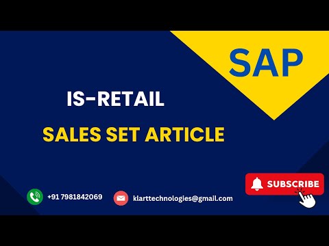 13 - SAP IS-RETAIL: How to Create Sales Set Article Type