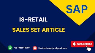 13 - SAP IS-RETAIL: How to Create Sales Set Article Type Profile