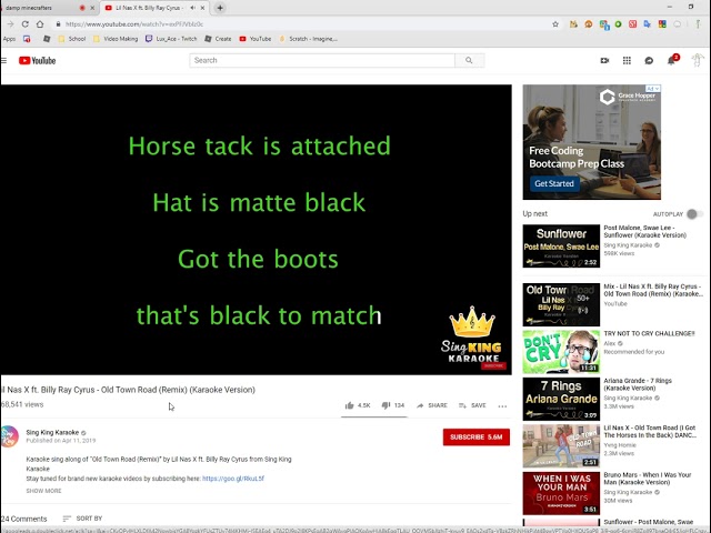 old town road but its sung by weird kids