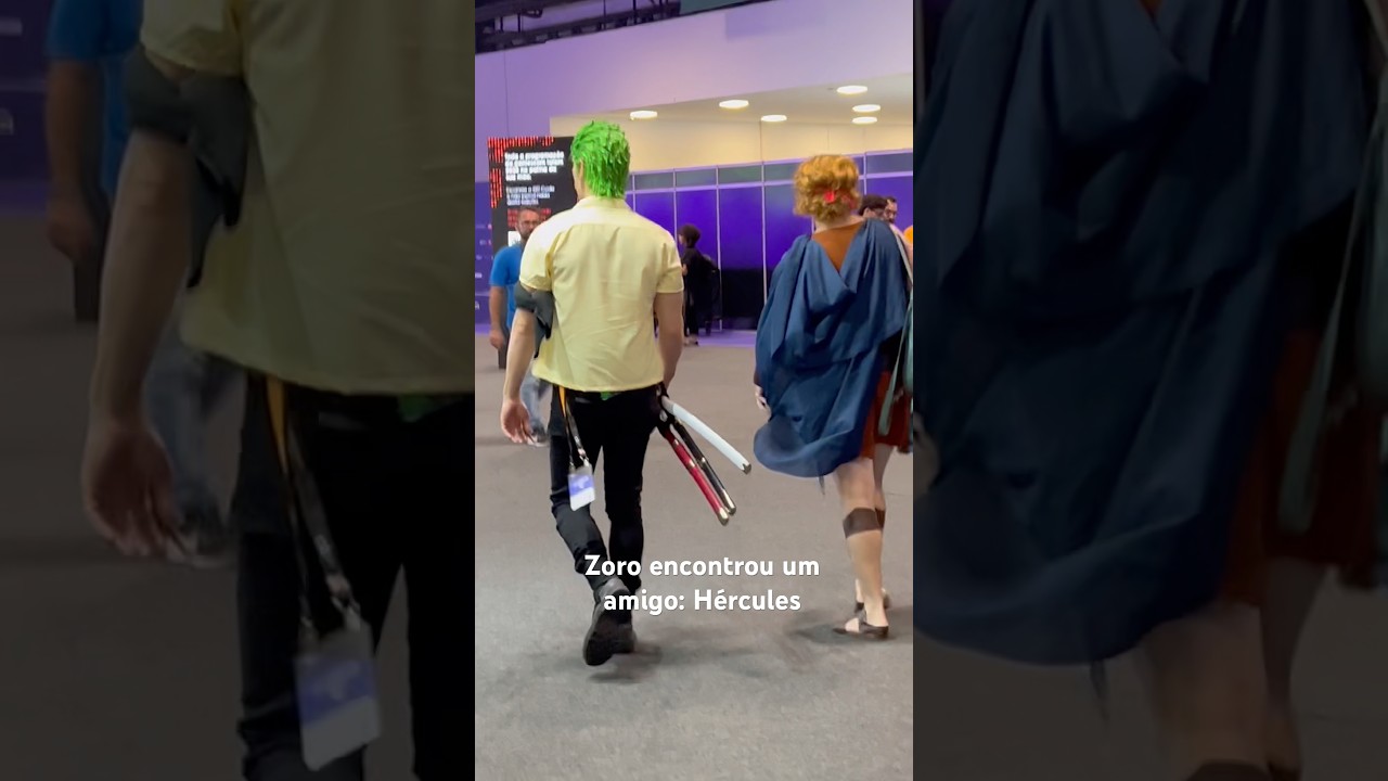 Roronoa Zoro e Hércules One Piece Cosplay GamesCom Latam Chapéus de Palha