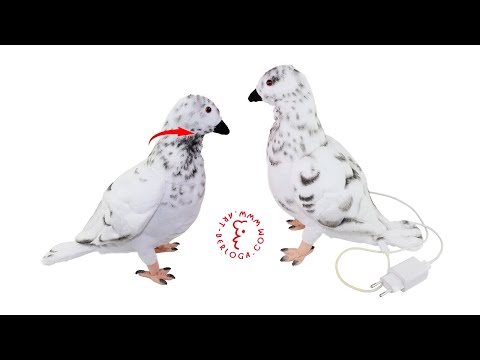 Custom Interactive plush pigeon handmade toy by Art berloga