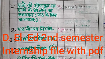 D.el.ed 2nd(second semester) internship file 2022 with pdf ||diet firozabad