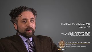 Dr. Jonathan Tannebaum on being an ACS Transition to Practice Associate, Part II