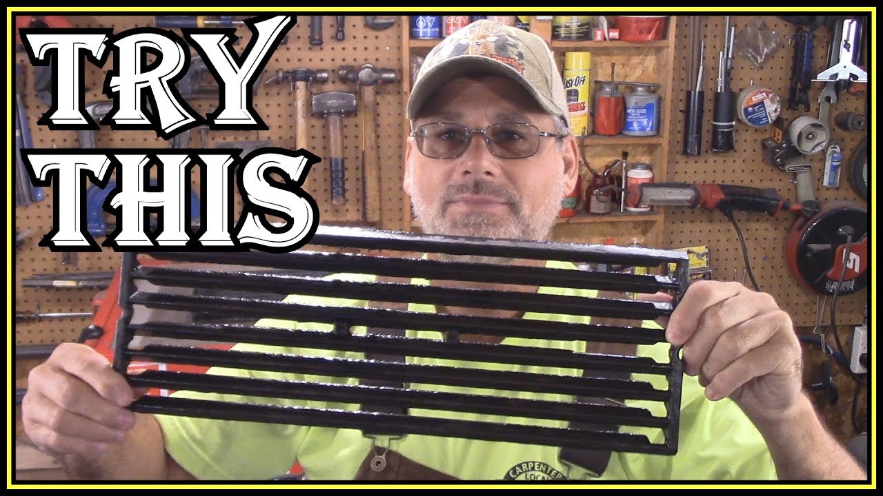 HOW TO CLEAN CAST IRON BBQ GRATES WITH CRUSHED GLASS YouTube