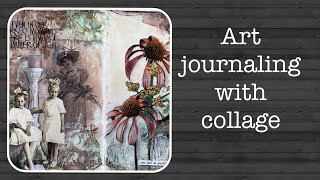 Art journaling with collage - process video with music