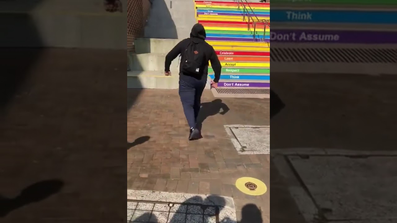 Man avoids gay stairs - YouTube.