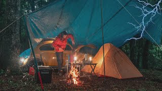 I Went Camping During A Flood Alert And This Happened - Car Camping In Heavy Rain