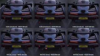nVidia NVENC ( Turing ) vs X264 Medium OBS Frame for Frame Comparison via Forza Horizon 4 Benchmark