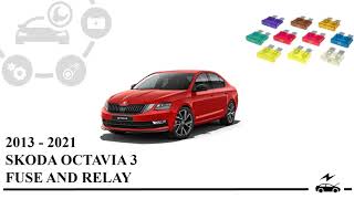 Fuse box diagram Skoda Oktavia a7 3G and relay with assignment and location