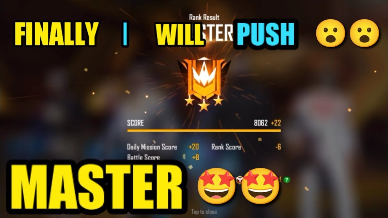 FINALLY I WILL PUSH MASTER RANK || FREE FIRE NEW RANK || (GARENA FREE FIRE)