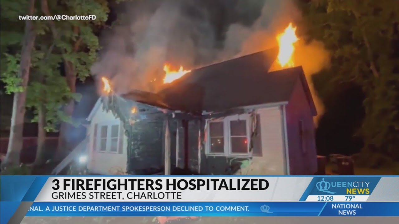 Three firefighters injured in N CLT house fire - YouTube