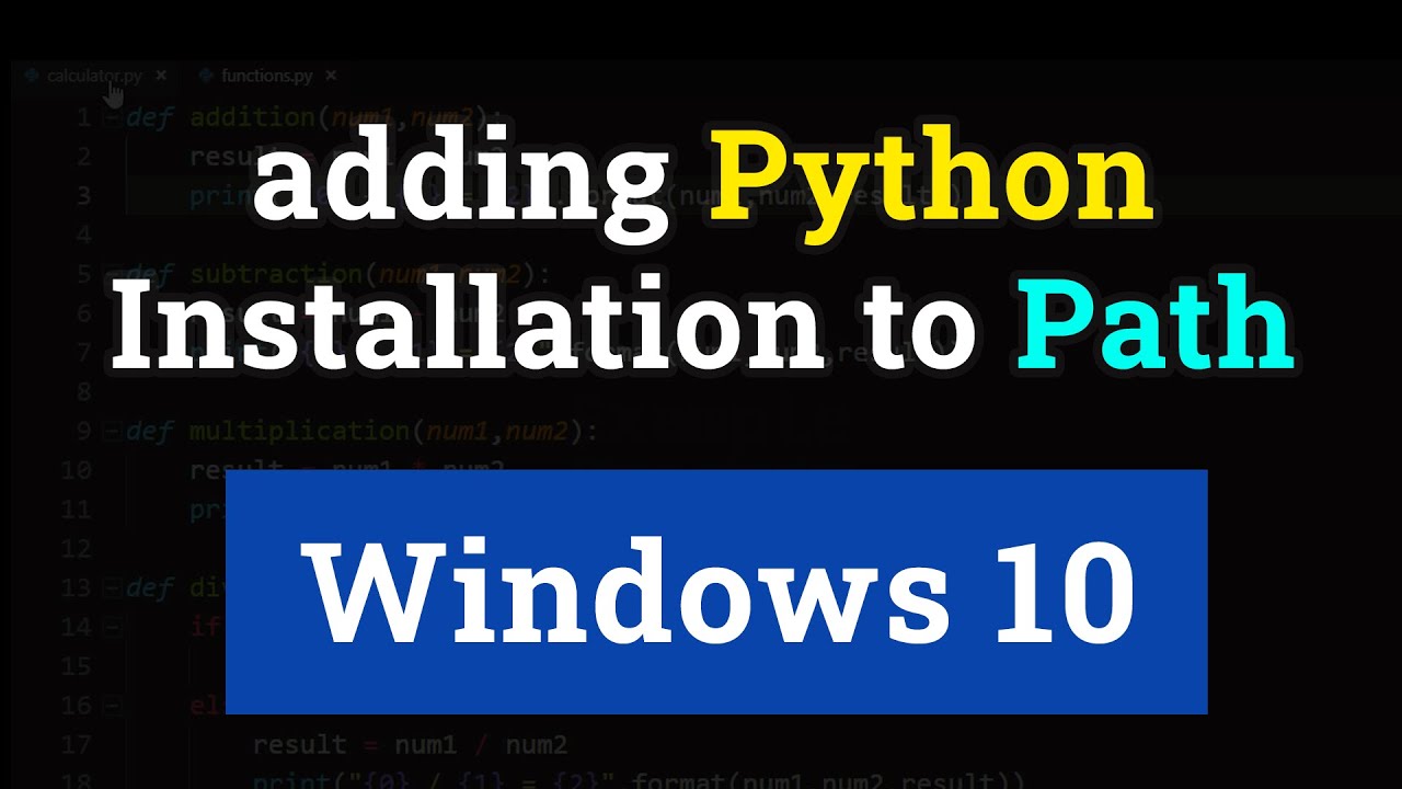 how to add python installation to path environment variable