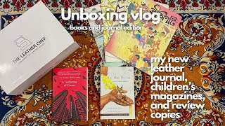 Unboxing book mail and my new leather chef journal!