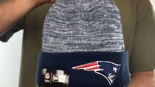 Patriots 'TEAM-RAPID' Navy-White Knit Beanie Hat by New Era
