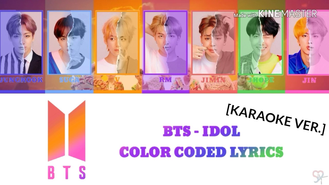 Bts 방탄소년단 Idol Karaoke Ver Color Coded Lyrics Kpop
