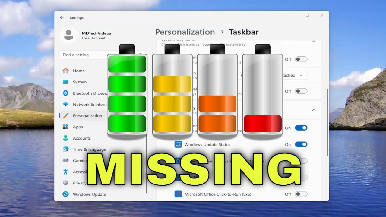 Battery Icon Missing From Taskbar In Windows 11 [Solution]