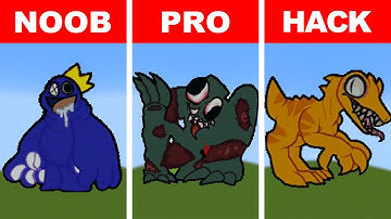 NOOB VS PRO VS HACKER VS GOD : Roblox rainbow friends in Minecraft Pixel Art