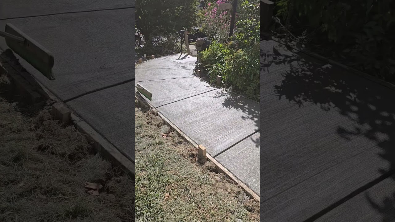 Отделка щеткой — лучший способ отделки тротуара. 