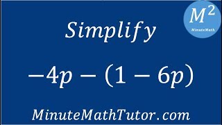 Simplify -4p-(1-6p)