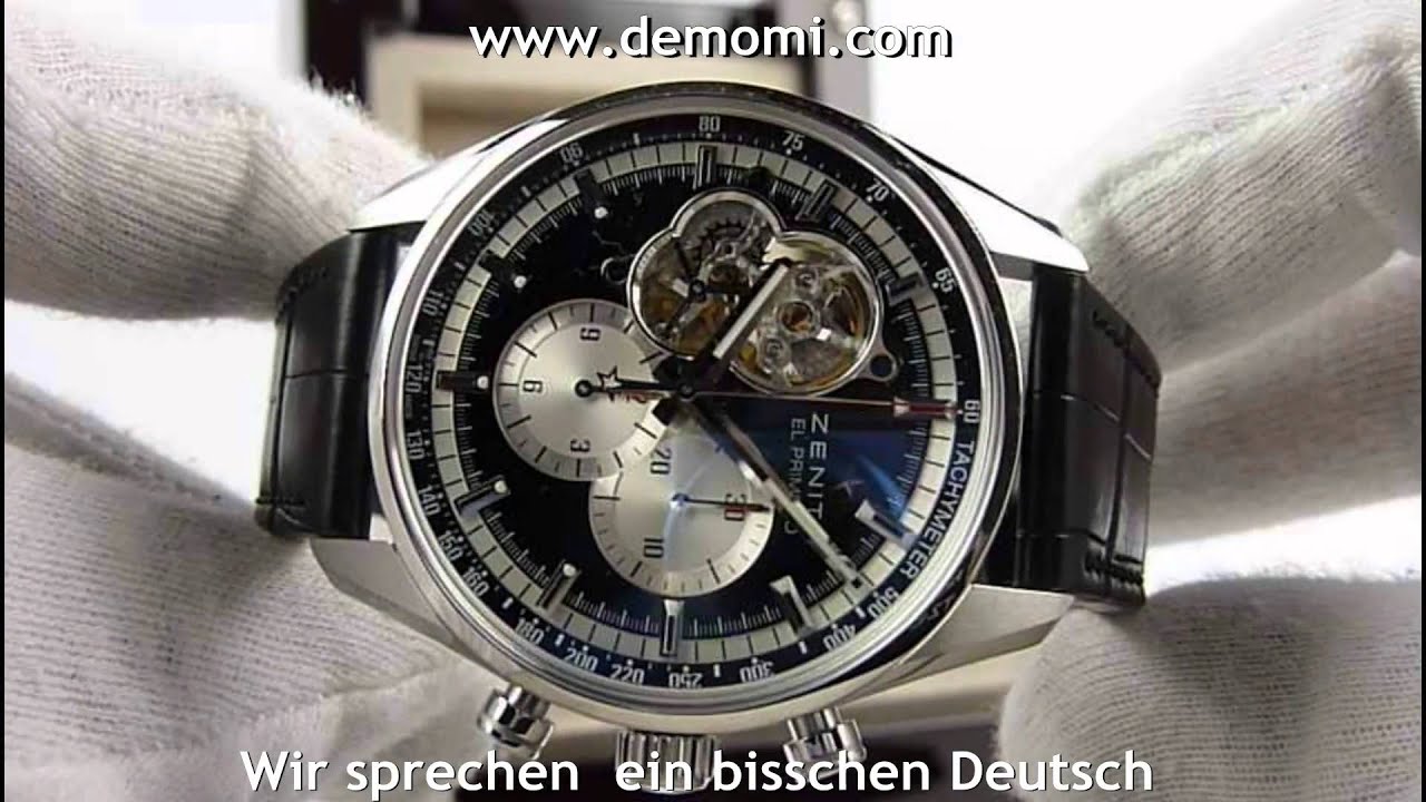 ZENITH 03 2042 4061 21 C496 El Primero 1969 black dial - YouTube