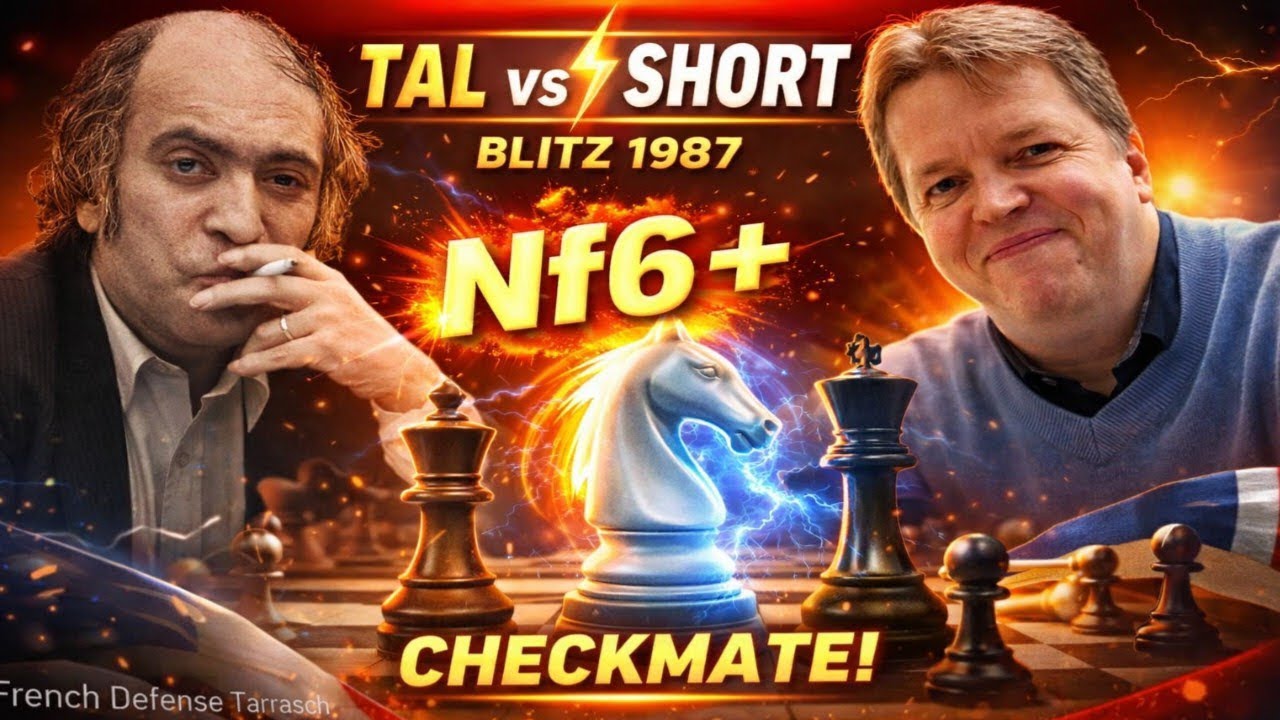 Tal’s Nf6+ Break and Accurate Conversion | A Clean Blitz Checkmate vs Nigel Short