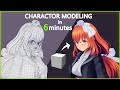 Time-lapse┃Anime look 3D Character Modeling in 6 minute┃
