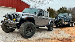 Does a Lifted Jeep Gladiator Tow Well? Bringing Home a &quot;New&quot; CJ7 Wrangler Project!