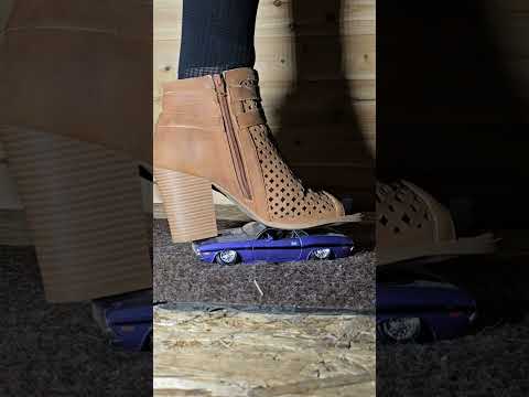 Model car crush with heels #crushexperiment #asmrcrush #highheels #modelcarcrush #asmrcrunch