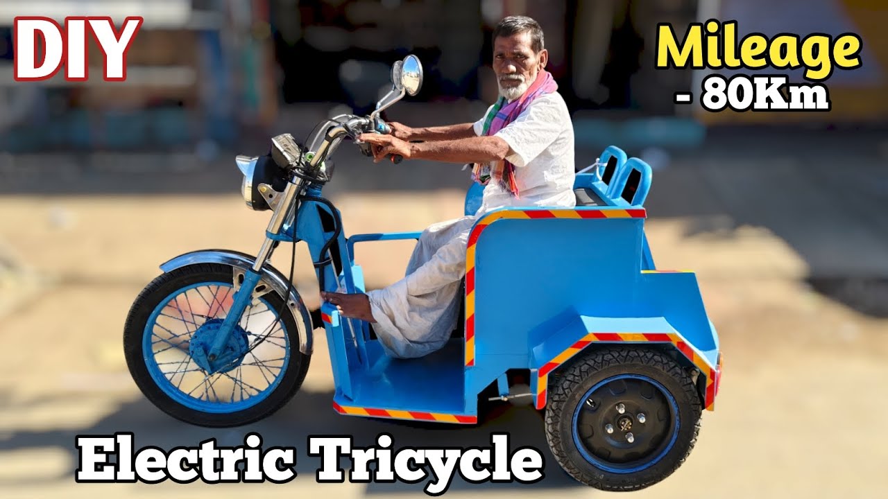 Amazing Electric Tricycle Using 48v 1000w Motor | Homemade Electric Handicap Tricycle