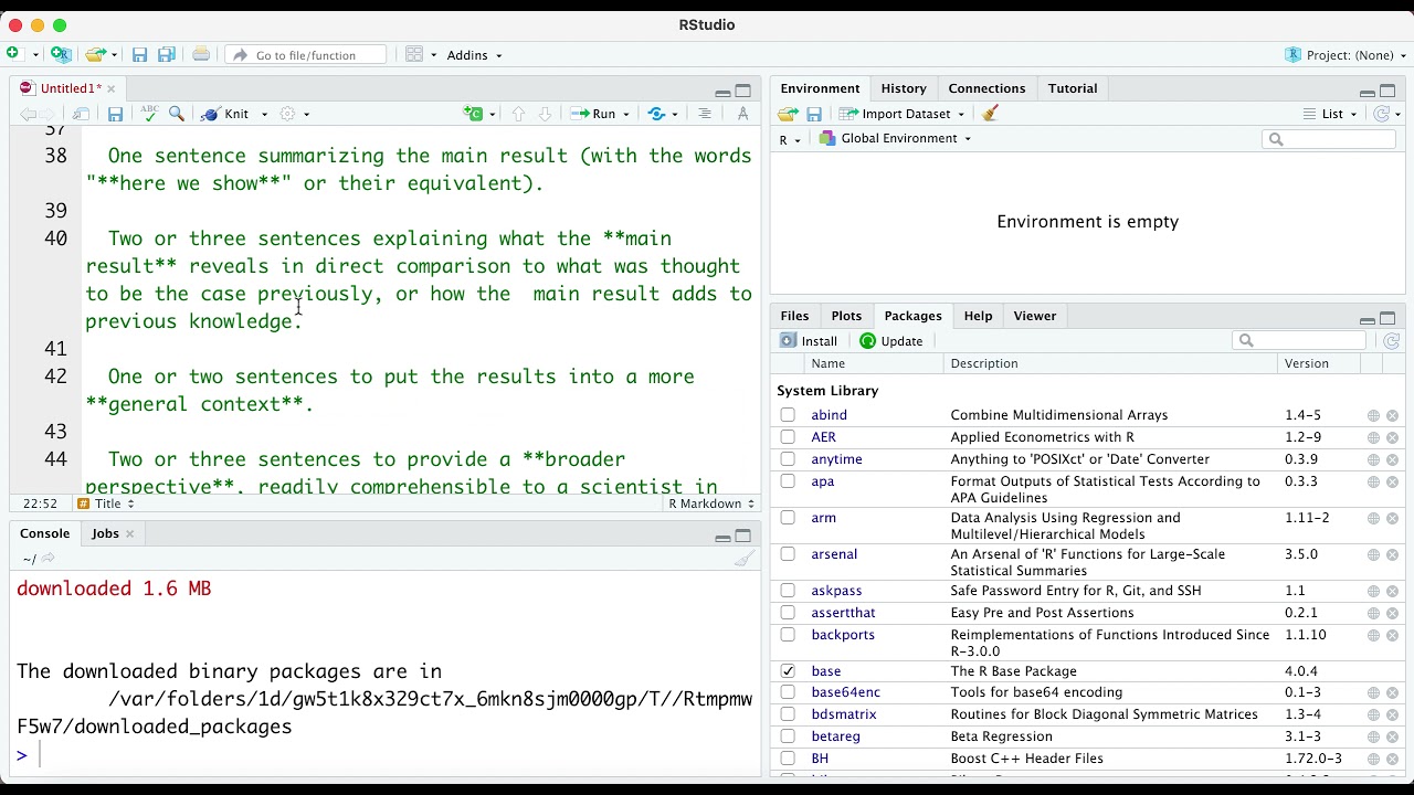 writing thesis in r markdown