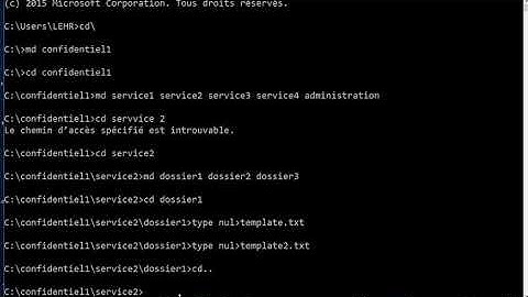 Créer des dossiers et des fichiers par des commandes DOS