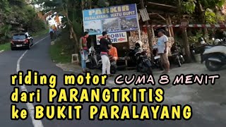 The journey from Parangtritis to Paragliding Hill (Watu Gupit, Yogyakarta) only takes 8 minutes.