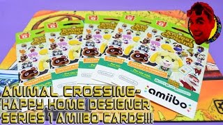 ANIMAL CROSSING- Happy Home Designer! AMIIBO TRADING CARDS! {SERIES 1} {UNBOXING #1}