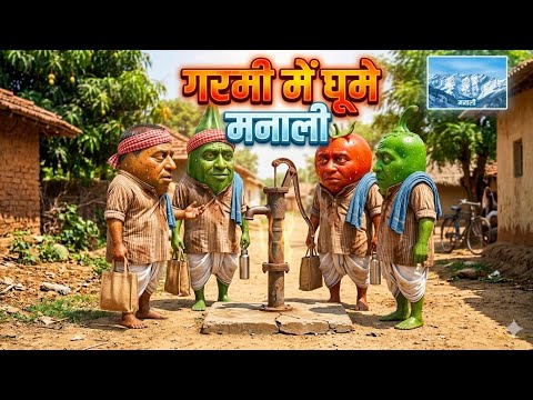 "आलू और उसके सभी दोस्त गर्मी में घूमे मनाली 🥔🏔️☀️"