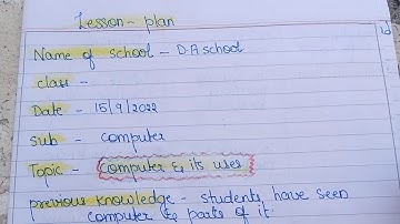 lesson plan format / computer lesson plan/ computer and it