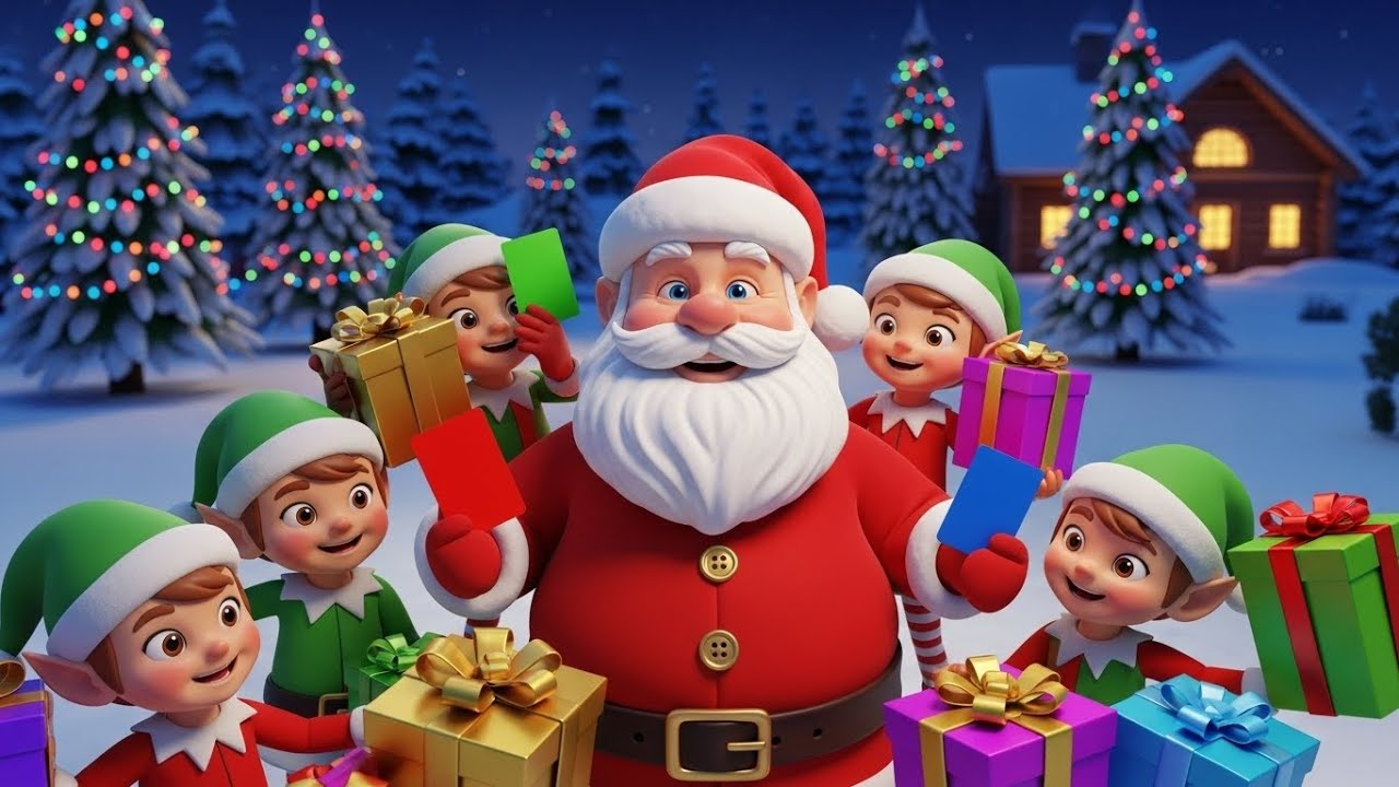 Santa’s Color Train Song for Kids | Christmas Colors Holiday Nursery Rhymes, Baby Songs & Kids Music